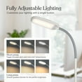 thumbnail image 4 of Brightech Litespan Slim LED Lamp, Modern Floor Reading Lamp Over Chair for Living Rooms & Offices, Tall Lamp with Adjustable Gooseneck, Crafts Work Light, Dimmable Standing Lamp for Bedroom - White, 4 of 11