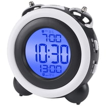 Unique Bargains Backlight Design Loud Alarm Clock White 4.3"L x 2.4"W x 4.3"H