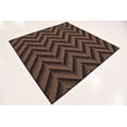 thumbnail image 2 of Unique Loom Modern Collection Chevron Transitional Indoor and Outdoor Flatweave Square Rug, 6 Feet, Brown/Black, 2 of 2