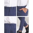 thumbnail image 6 of Lars Amadeus Men's Striped Slim Fit Contrast Color Drawstring Dress Pants, 6 of 6