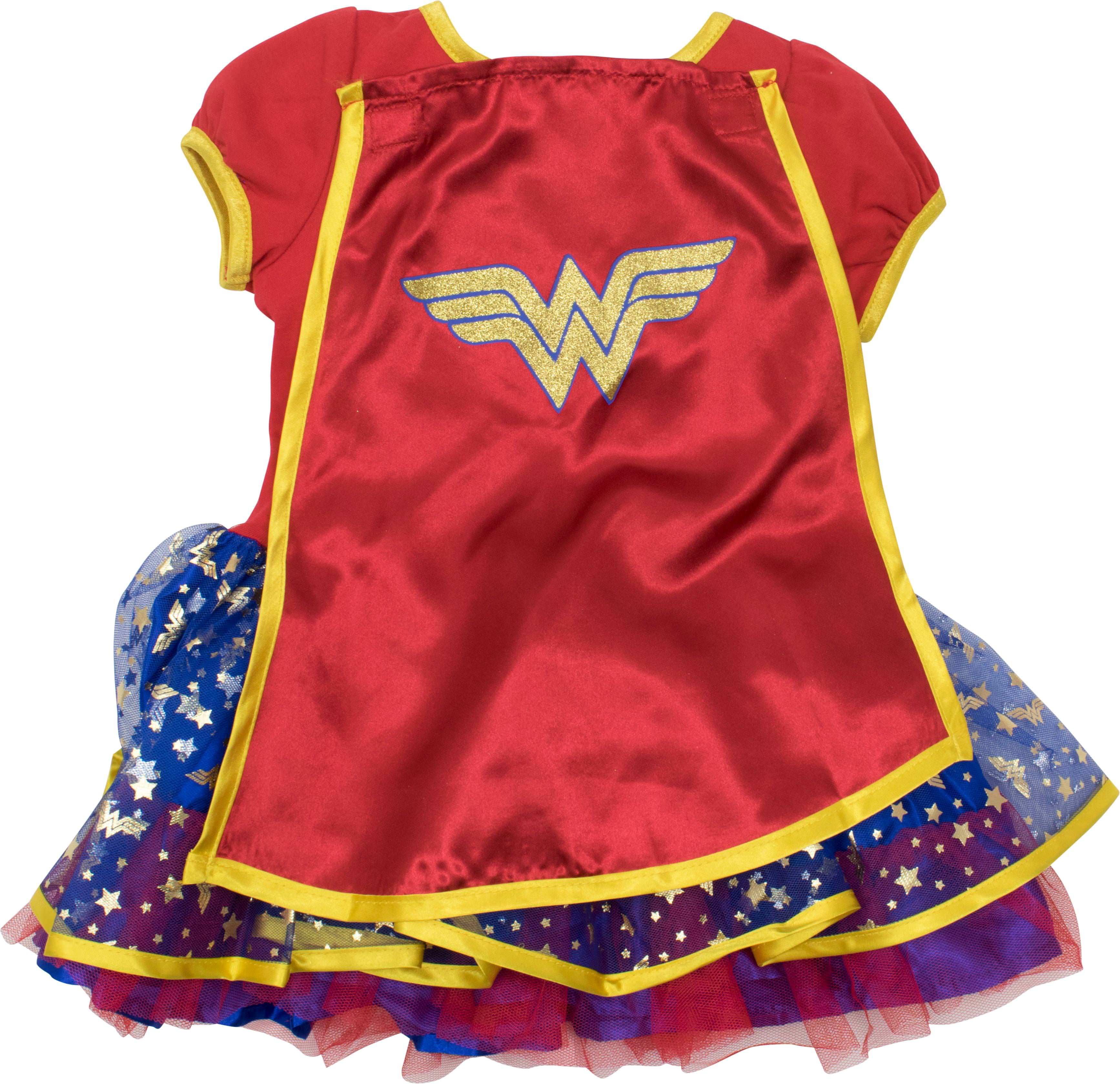 Wonder Woman Infant Baby Girls' Costume Bodysuit Dress Tiara Headband & Cape Red