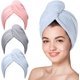 thumbnail image 1 of Toalla de microfibra para el cabello, Hicober 3 paquetes de turbantes para el cabello mojado, toallas para secar el cabello para mujeres con cabello rizado y antiencrespamiento, 1 of 8