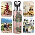 thumbnail image 7 of Yayeee 33oz Double Wall Stainless Steel Water Bottle with Flip Straw, Stripes Trees, 7 of 7