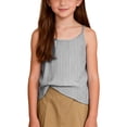 thumbnail image 2 of HAOTAGS Girls Casual Tank Tops,Lightweight Summer Striped Sleeveless Camisole Black 5-6, 2 of 9