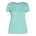 thumbnail image 5 of Time and Tru Women’s Rib Crewneck Tee with Short Sleeves, Sizes XS-XXXL, 5 of 5