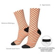 thumbnail image 6 of Funny Novelty Colorful Socks Orange And White Striped Patterned Casual Crew Socks, 6 of 7