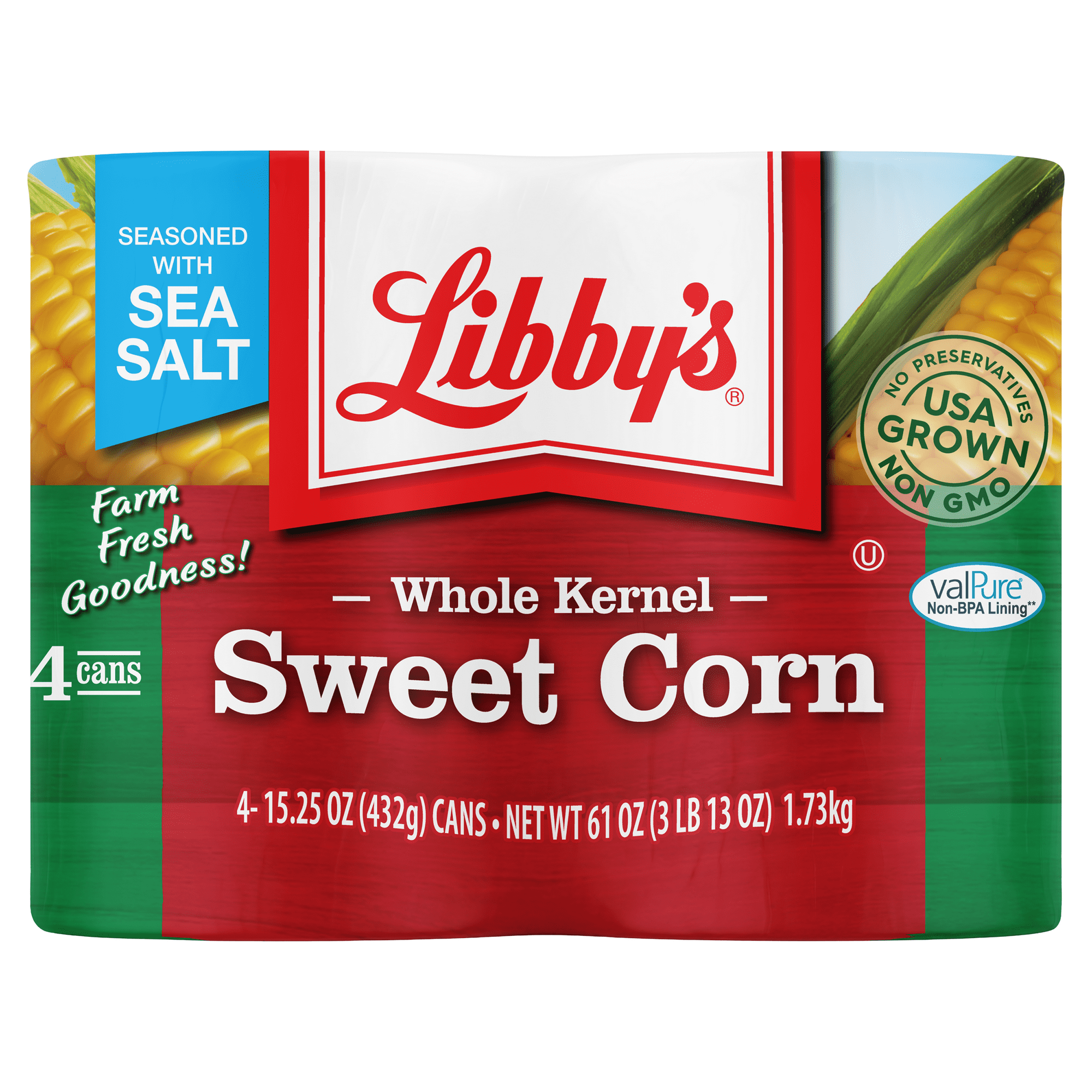 (4 Cans) Libby's Whole Kernel Sweet Corn, 15.25 oz