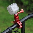 thumbnail image 3 of PULUZ 360 Degree Rotation Aluminum Alloy Handlebar Adapter Mount Rack Mount Holder Compatible with Dragon Touch/ REMALI 4K/ GoPro Hero 11 10 9 8 Session/ SJCAM/ AKASO Brave7/6/4/EK7000/V50, 3 of 7