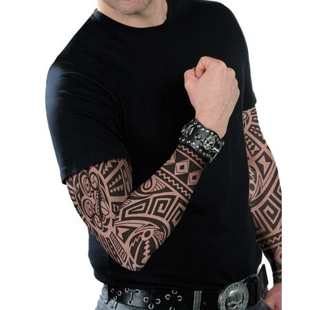 Tribal Tattoo Mens Adult Biker Thug Costume Arm Sleeve