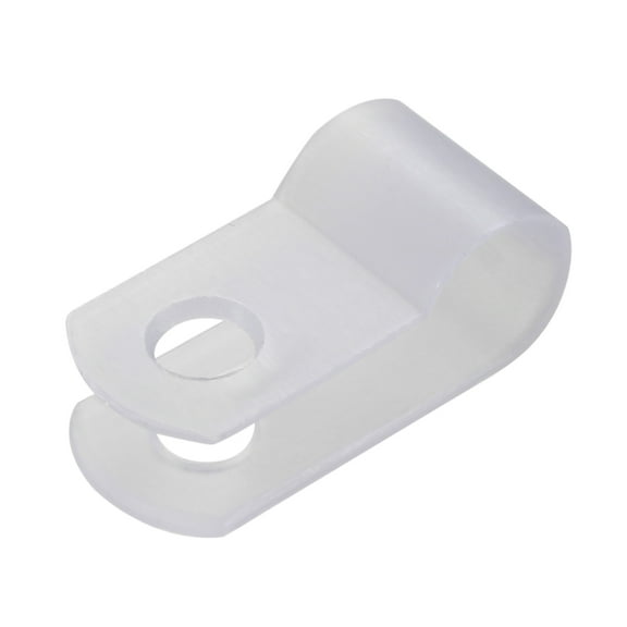 Unique Bargains 50Pcs Nylon R-type Cable Clamp Organizer Cord Folders for Wire Management 6.4mm White