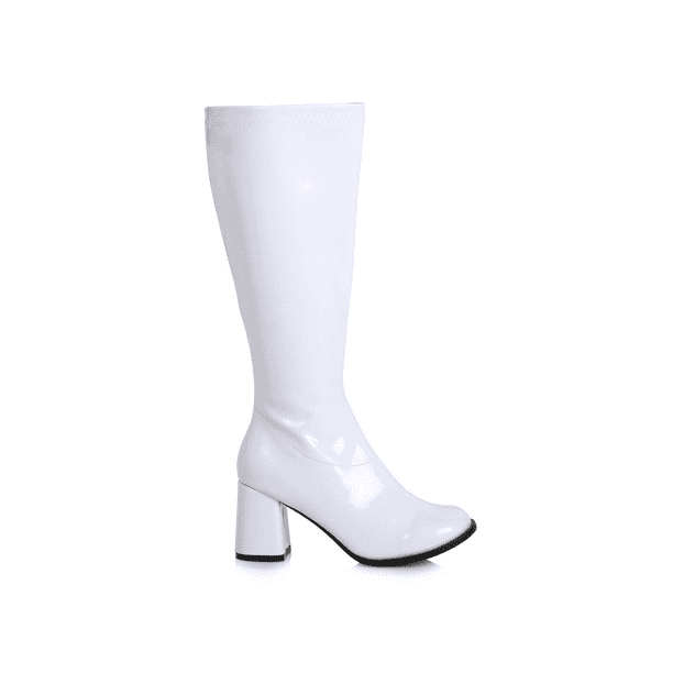 Women's 3 inch Wide Width White GoGo Boot Halloween Costume Accessory ...
