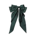 thumbnail image 1 of Wedding Ribbon Large Solid Color Chiffon Bowknot Ponytail Clip Barrettes Bow Hairpin DARK GREEN, 1 of 1