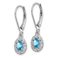 thumbnail image 6 of Auriga Fine Jewelry 925 Sterling Silver Diamond and Blue Topaz Dangle Earrings for Women, 6 of 6