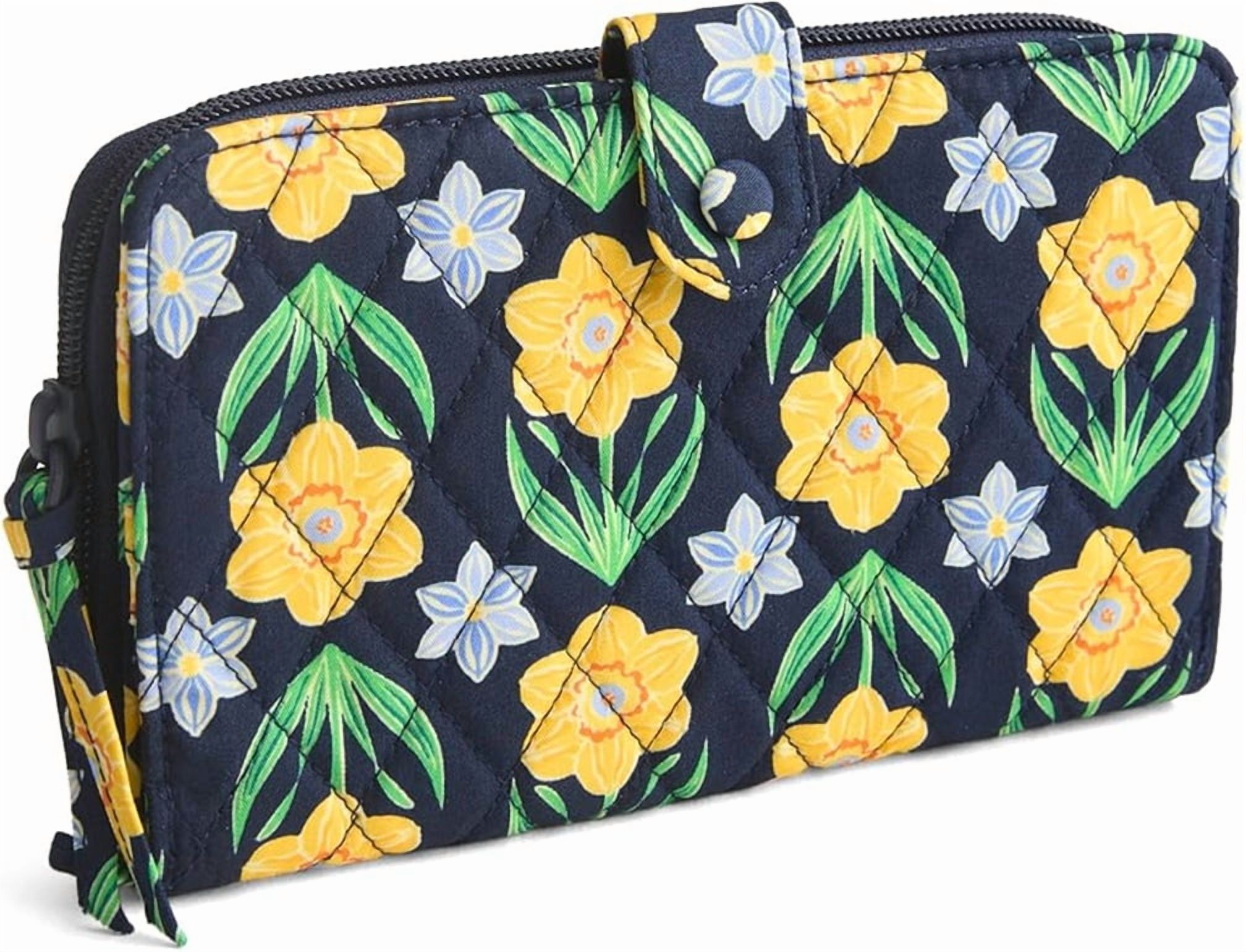 Vera Bradley Women's Cotton Zip ID Case Perennials Gray - Walmart.com