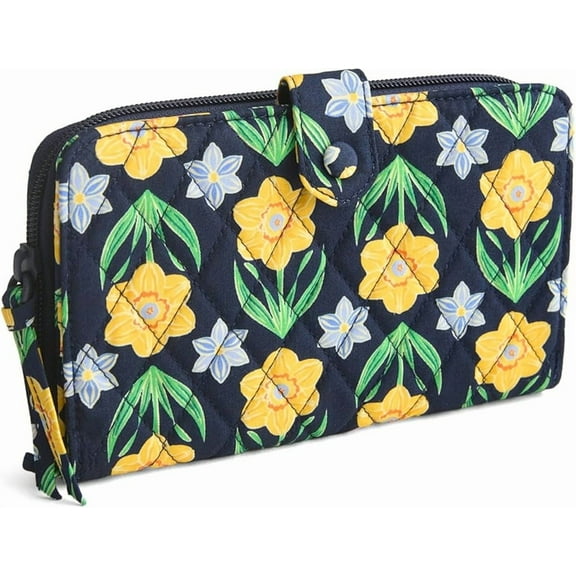 Vera Bradley Premium Cotton Large Tab Wallet in Daffodils