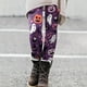 thumbnail image 4 of Gibobby Leggings Afelpados Mujer Leggings con estampado Halloween para mujer Leggings elásticos pantalones casuales botas pantalones（Morado， M), 4 of 5