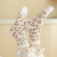 thumbnail image 5 of Janrevotw 1Pairs Fuzzy Socks for Women Warm Fluffy Socks Winter Slipper Socks Soft Cute Leopard Socks, 5 of 11