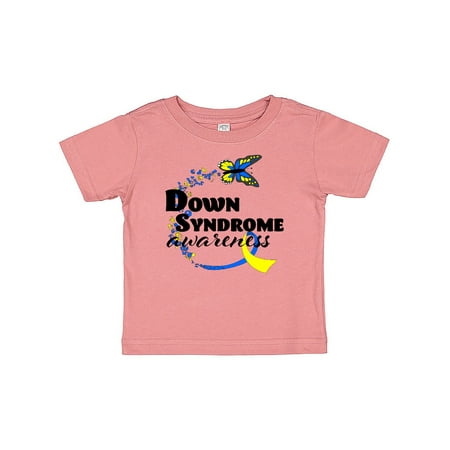 

Inktastic Down Syndrome Awareness with Butterfly and Ribbon Gift Baby Boy or Baby Girl T-Shirt