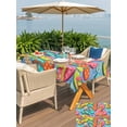 thumbnail image 5 of Outdoor Tablecloth with Umbrella Hole for Patio/Picnic/Party/Camping, Watercolor Flip Flops Waterproof Table Cloth Rectangle Table Cover Washable, Summer Ocean Beach Slippers Blue (60"x 120"), 5 of 8