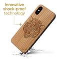 thumbnail image 3 of Case Yard Wooden Case Outside Soft TPU Silicone, Slim Fit Shockproof Wood Protective Phone Cover for Girls Boys Men and Women, Supports Wireless Charging Wolf Design case for iPhone-XS-Max, 3 of 7