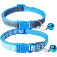 thumbnail image 1 of Collar para gatos con huella y reflectante (paquete de 2) con cascabel, hebilla ajustable de poliéster o cinturón de seguridad., 1 of 3