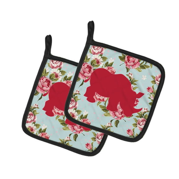 Caroline's Treasures BB1006-RS-BU-PTHD Pair of Pot Holders, 7.5HX7.5W, multicolor