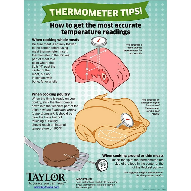 Taylor 1470N Probe Thermometer, 32 to 392 deg F, Digital
