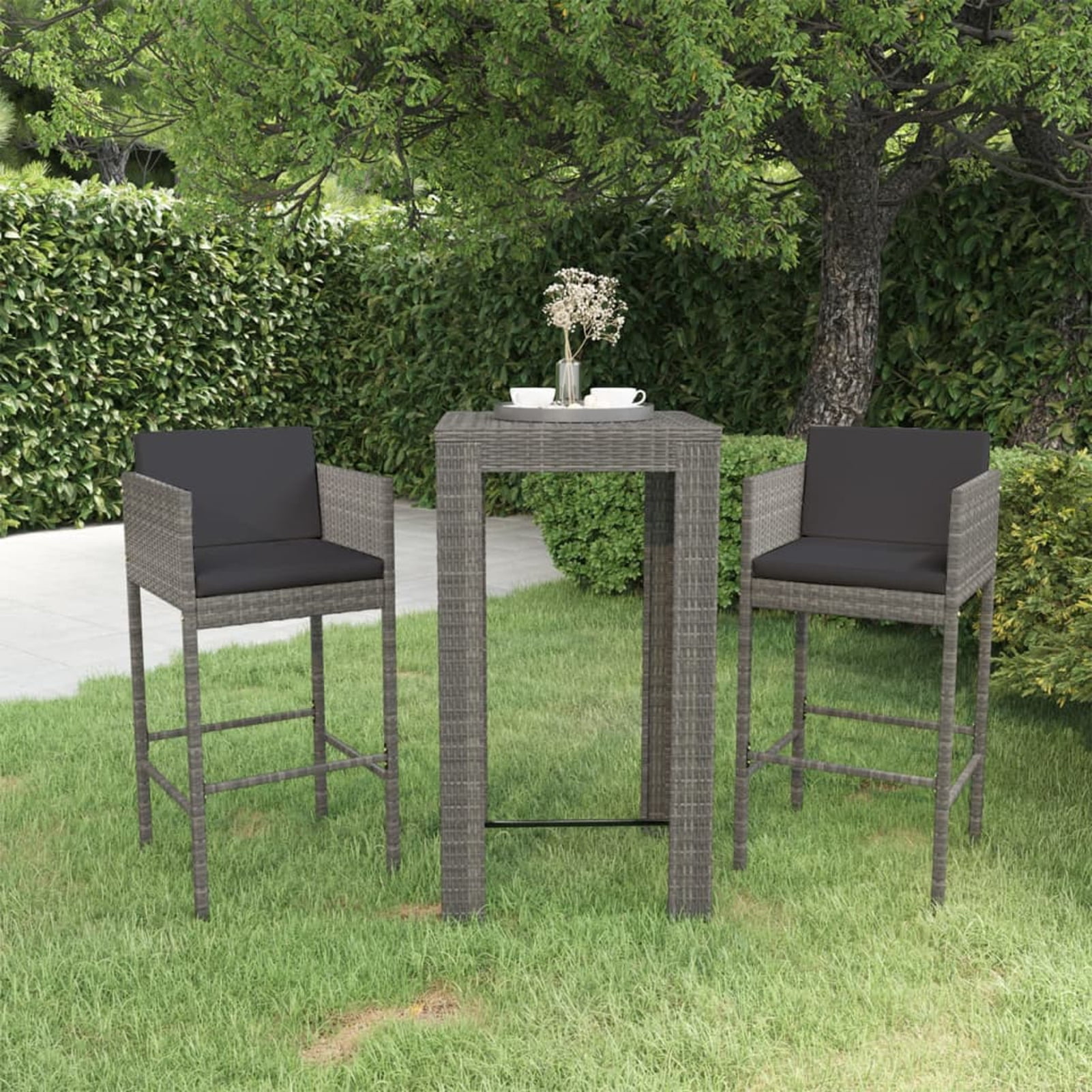 Details about   Set of 4 Outdoor Barstool Wicker Patio Furniture Bar Stool 330lbs Capacity Brown 