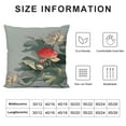 thumbnail image 5 of Fenyluxe  Dragonfly Throw Pillow Cushion Cover, Traditional Japanese Painting Lotus Blooms in Tones Design, Decorative Accent Pillow Case,  Red Reseda Green 24x24in, 5 of 5