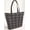Dark Gray, variant on Buffalo Checked Plaid Tote Bag (Small Oval Tote) Light Gray
