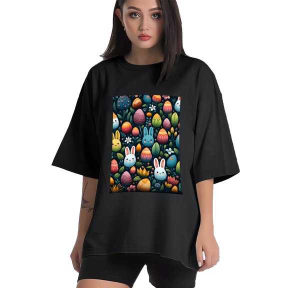 Plus Size Shirt for Women Black Tops for Women Short Sleeves Shirt for Women Easter 229 T Shirt Crewneck Shirt for Women XS