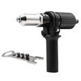 thumbnail image 1 of Mistaha Electric Drill Rivet Gun Adapter with Multiple Rivet Sizes Conversion Kit for Easy and Effective Riveting - Alloy Steel Construction, High Hardness Connecting Rod, Non-Slip Grip - 8mm Hex, 1 of 6