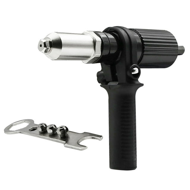 Mistaha Electric Drill Rivet Gun Adapter with Multiple Rivet Sizes Conversion Kit for Easy and Effective Riveting - Alloy Steel Construction, High Hardness Connecting Rod, Non-Slip Grip - 8mm Hex