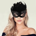 thumbnail image 5 of Unique Bargains 1 Pc Sequined Feathers Party Mask Black Plastic Feather, 5 of 5