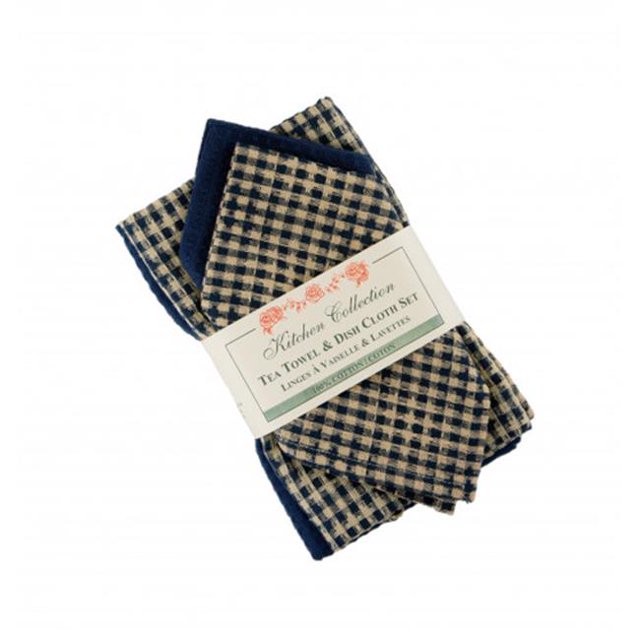 Mr. MJs AG-32296 Ensemble de 2 Torchons et 2 Chiffons, Berryvine Navy
