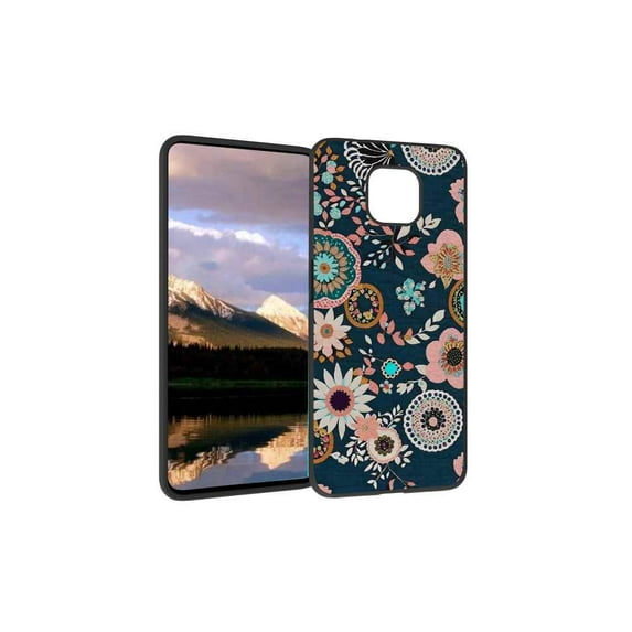 Pretty-Folk-Floral-4 Phone Case, Degined for Moto G Power 2021 Case Men Women, Flexible Silicone Shockproof Case for Moto G Power 2021