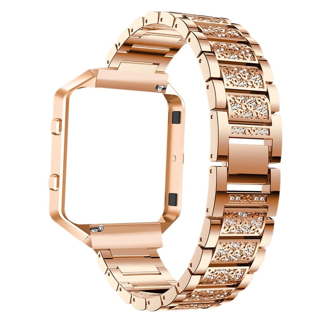 Chic Watchband Watch Strap Unique Watch Replacement Strap Watch Accessories Comaptible for Fitbit Blaze with Watch Frame (Rose Gold)
