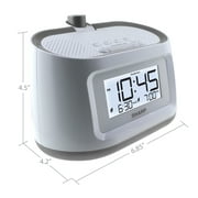 SHARP Projection Dual Alarm Clock with 8 Soothing Sleep Sounds, Easy to Read Display