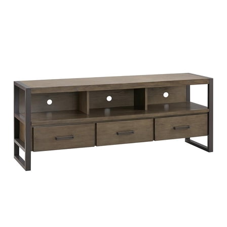 Bowery Hill Contemporary TV Stand For 65" TVs in Smoke and Gunmetal Gray