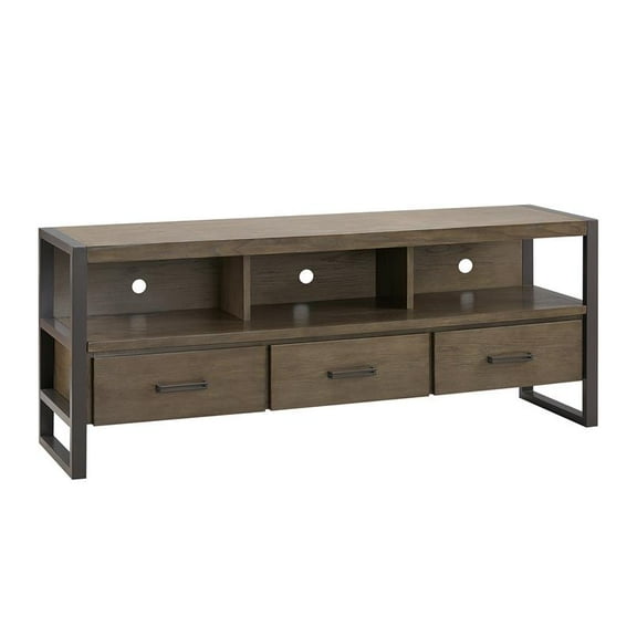 Bowery Hill Contemporary TV Stand For 65" TVs in Smoke and Gunmetal Gray