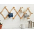thumbnail image 4 of Trianu 3Pcs Accordian Wall Hanger, Wooden Wall Expandable Coat Rack, Hat Rack Holder, Accordion Hook with 13 Peg Hooks for Baseball Caps, Coats, Mugs, Natural, 4 of 6