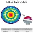 thumbnail image 6 of Rainbow Tie Dye Mandala Flower Pattern Round Fitted Tablecloth with Elastic Edge,Dining Table Cover Waterproof,Outdoor Round Tablecloth for Camping,Dining,Indoor and Outdoor, 6 of 7