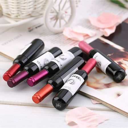 Color Gloss Lipstick - Multicolor New 6pcs Wine Bottle Waterproof Long Lasting Stained Lip Gloss Lipstick
