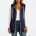 thumbnail image 6 of WTOBBY Women's Fashion Plush Vest with Zipper and Hood, Sleeveless Loose Fit Warm Jacket for Fall and Winter, Solid Color Soft Outerwear,Navy 2XL, 6 of 6