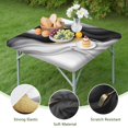 thumbnail image 4 of Black White Marble Gold Wave Pattern Square Fitted Tablecloth with Elastic Edge,Square Table Cover,Washable Elastic Table Cover for Home Kitchen Party Decor 36"x36", 4 of 6