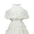 thumbnail image 4 of HKEJIAOI Liquidation d'Économies Robe à Franges Robes à Épaules Dénudées pour Femmes Mode pour Femmes Plume Sans Manches Robe de Soirée Robe de Fête Ourlet Grand Jupe Blanche, 4 of 6