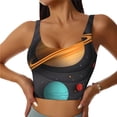 thumbnail image 2 of Lsque Solar System Paper Art Printed Women'S Sports Bra, Compression, Moisture Wicking, High-Impact Sports Bra For Women,Supportive sports bra-X-Large, 2 of 9