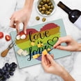 thumbnail image 3 of Pride Cutting Board, LGBT Gay Lesbian Parade Love is Love Hand Writing Paint Strokes, Decorative Tempered Glass Cutting and Serving Board, Small Size, Multicolor, by Ambesonne, 3 of 3