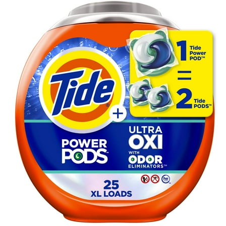 Tide Power PODS Ultra Oxi HE Laundry Detergent - 25 ct- Pack of 2