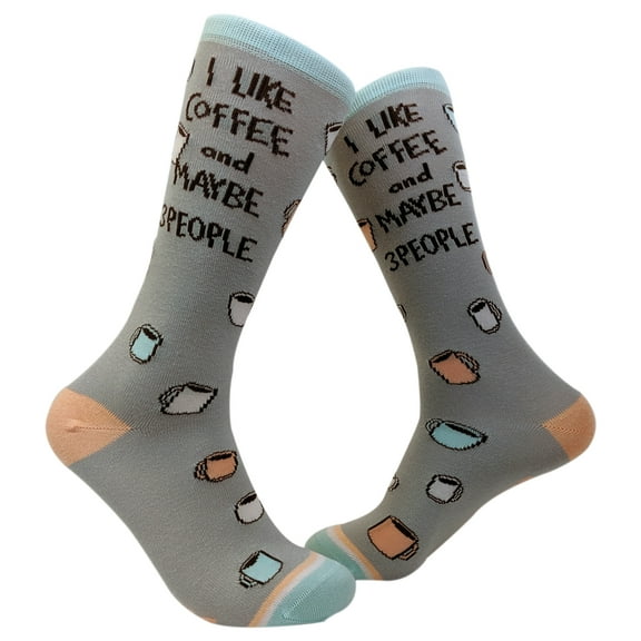 Womens I Like Coffee and Maybe 3 People Socks Funny Sarcastic Novelty Footwear